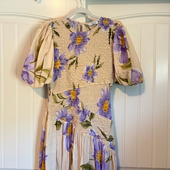 & Other Stories linen blend asymmetric hem midi dress size 8 - Picture 3 of 10